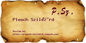 Plesch Szilárd névjegykártya